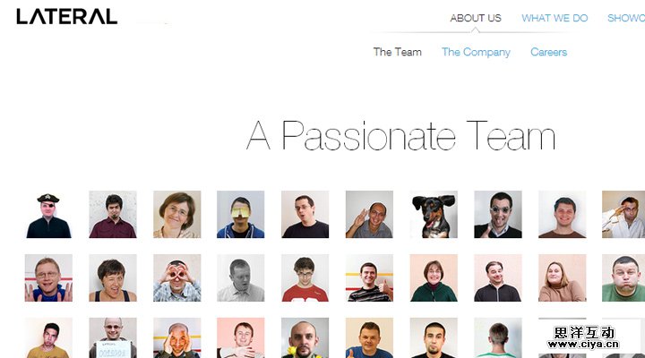 lateral team website layout design inspiration