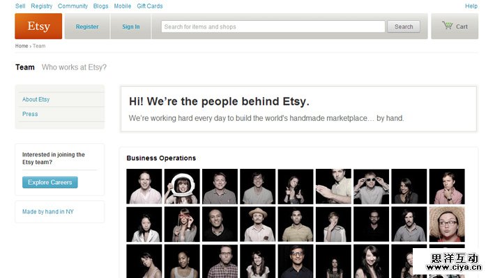 etsy startup company team members employees webpage design