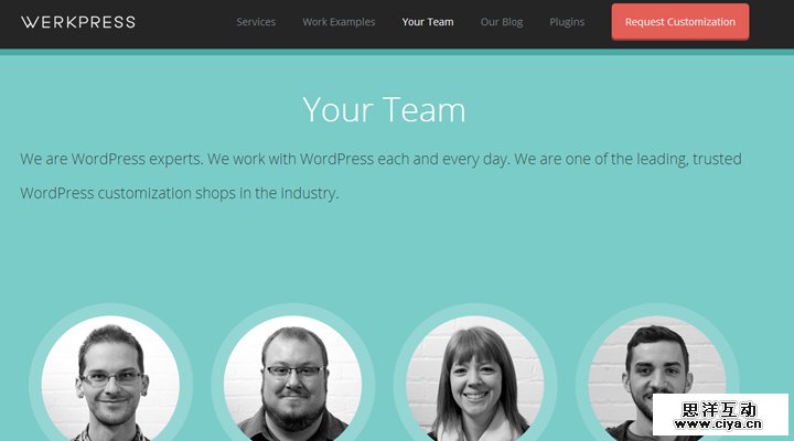 werkpress website layout team members design inspiration