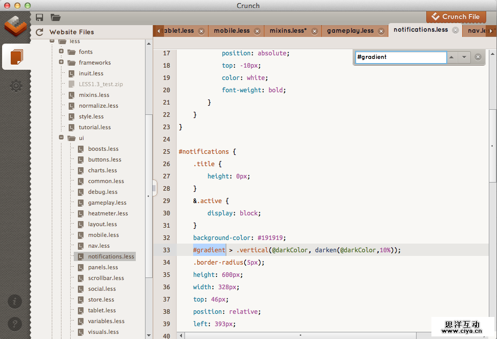 Crunch Less CSS Editor