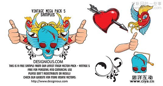 Vintage Vectors Mega Pack 30套非常漂亮的免费矢量图片素材,互联网的一些事