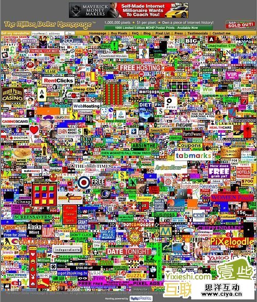 MillionDollarHomePage.com:100万美元的网页,互联网的一些事