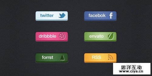 Social Buttons 35套非常华丽的免费PSD网页按钮素材,互联网的一些事