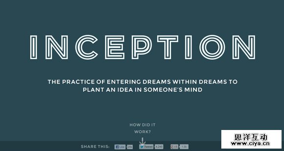 inception 网页设计中背景的创意风格与设计趋势,互联网的一些事