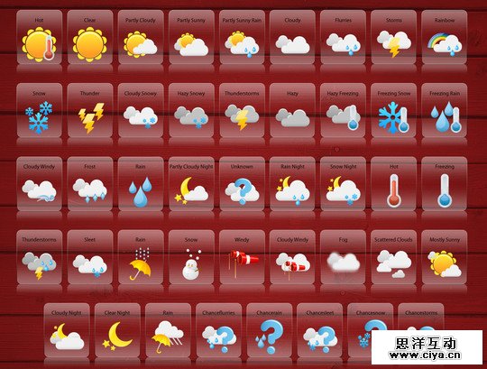 40套精美的免费天气预报图标集,互联网的一些事